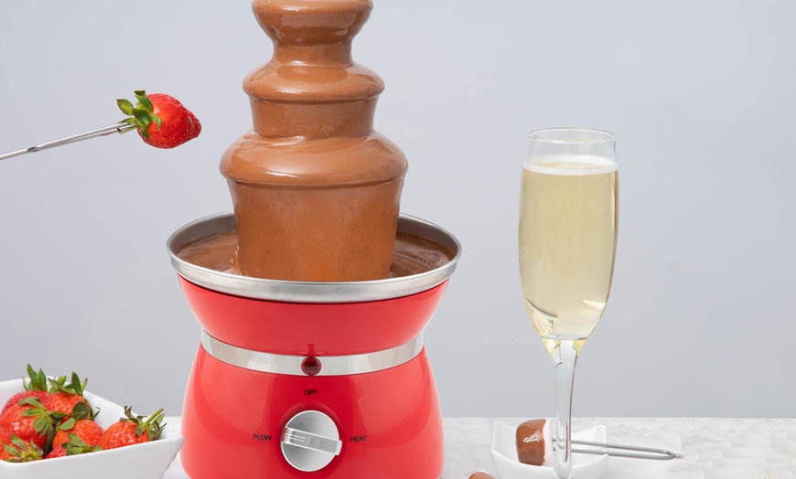 Image 1: Chocolate Fountain Three-Tier Fondue Set