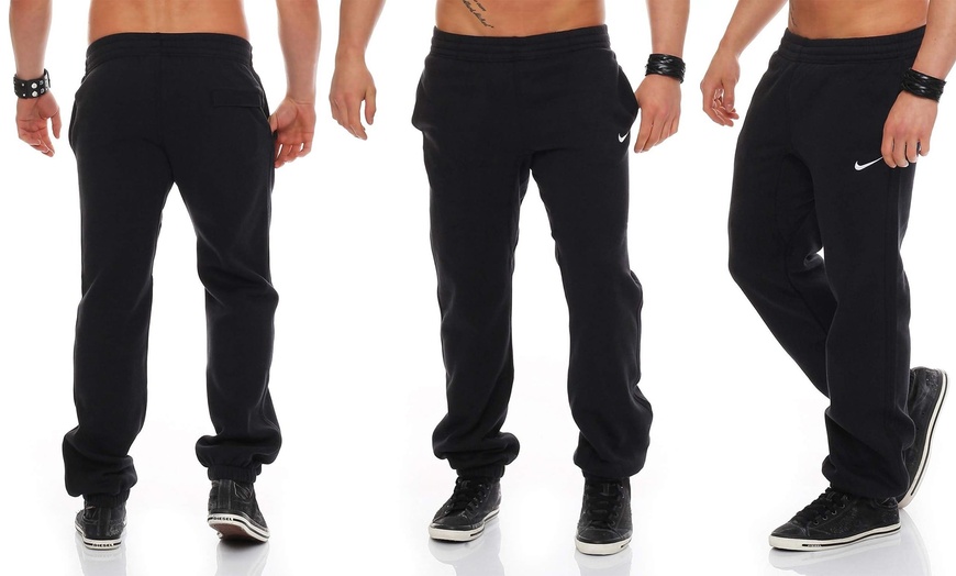 Image 2: Nike Men's Club Swoosh Cuff Joggers Fleece Track Bottoms