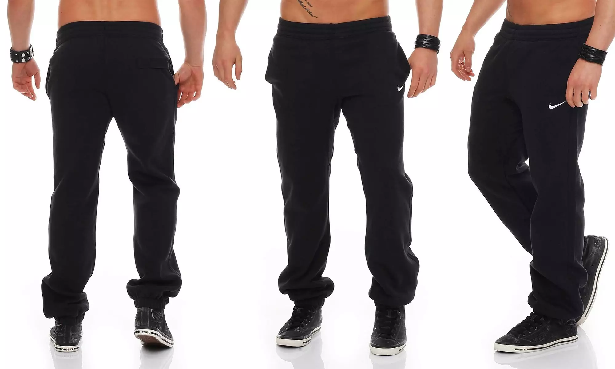 Nike Men's Club Swoosh Cuff Joggers Fleece Track Bottoms