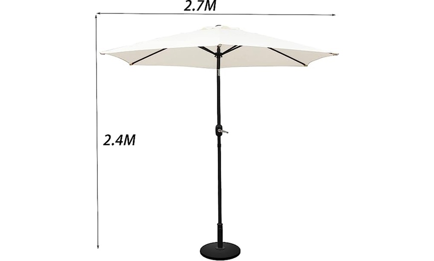 Image 8: 2.7M Garden Parasol with Hand Crank Tilt Function