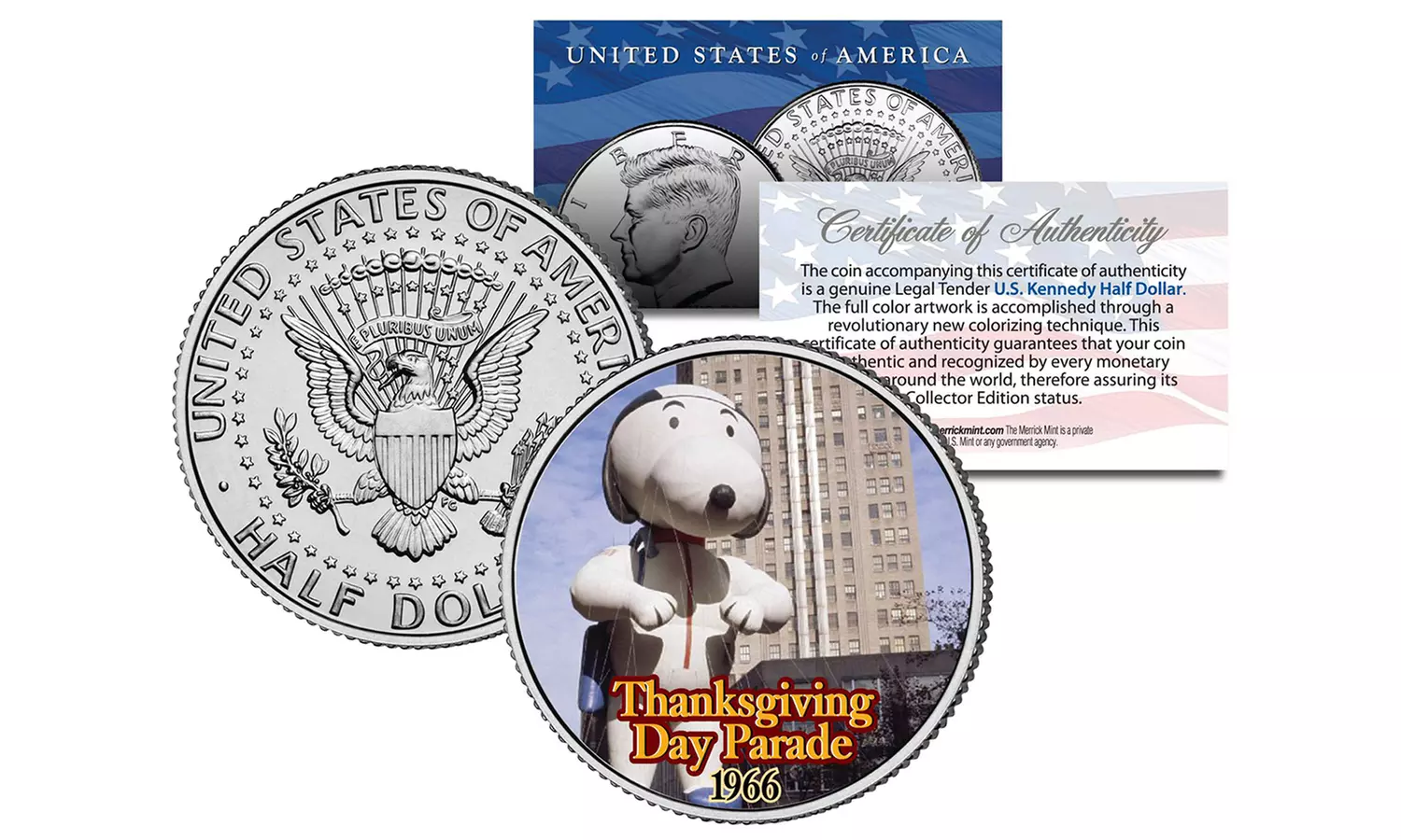 SNOOPY 1966 Balloon NYC Macy's Thanksgiving Day Parade JFK U.S. Coin