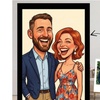 Image 1: Custom Hand-Drawn Funny Couple Caricatures (Up to 90% Off)