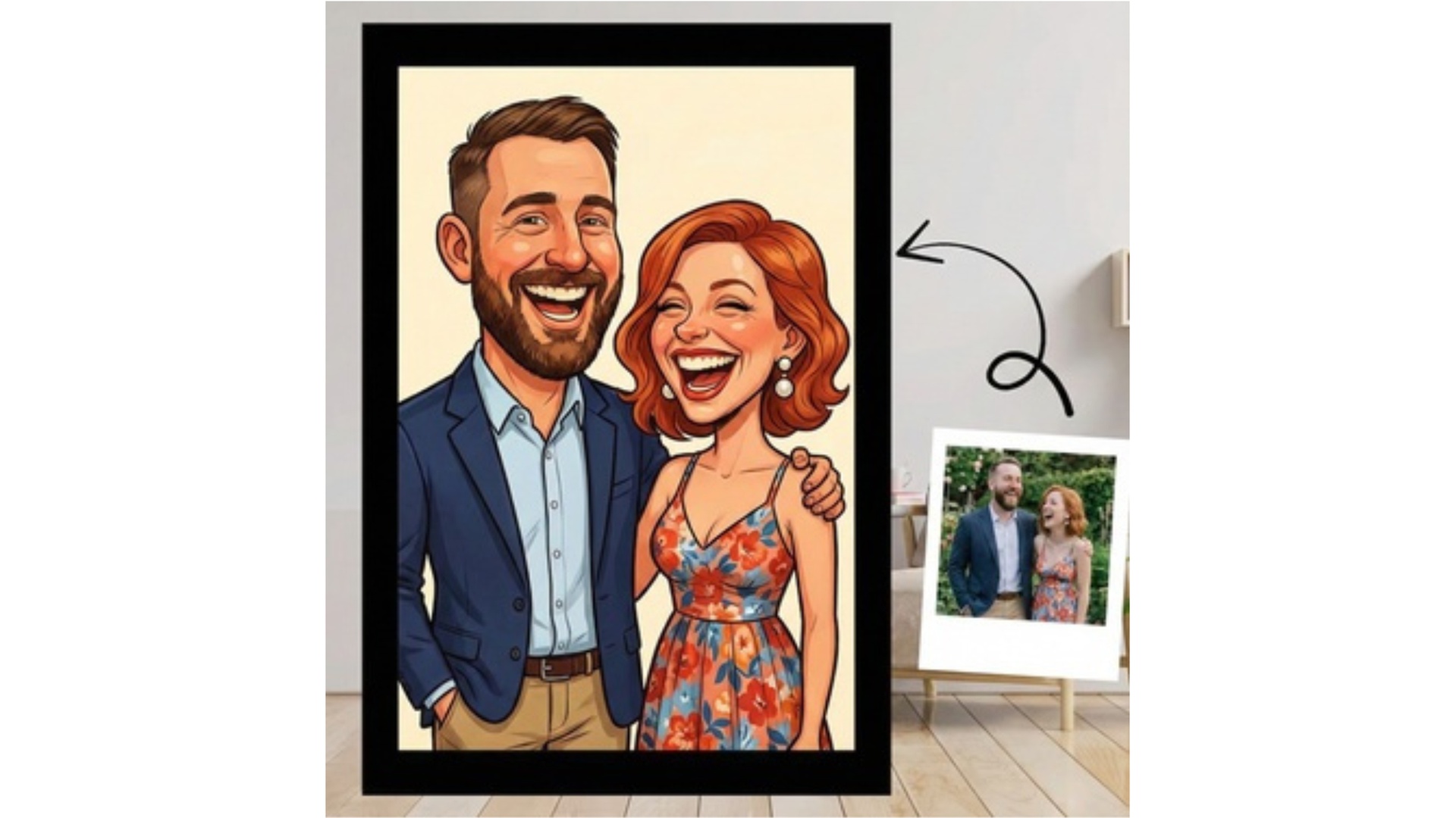 Custom Hand-Drawn Funny Couple Caricatures (Up to 90% Off)