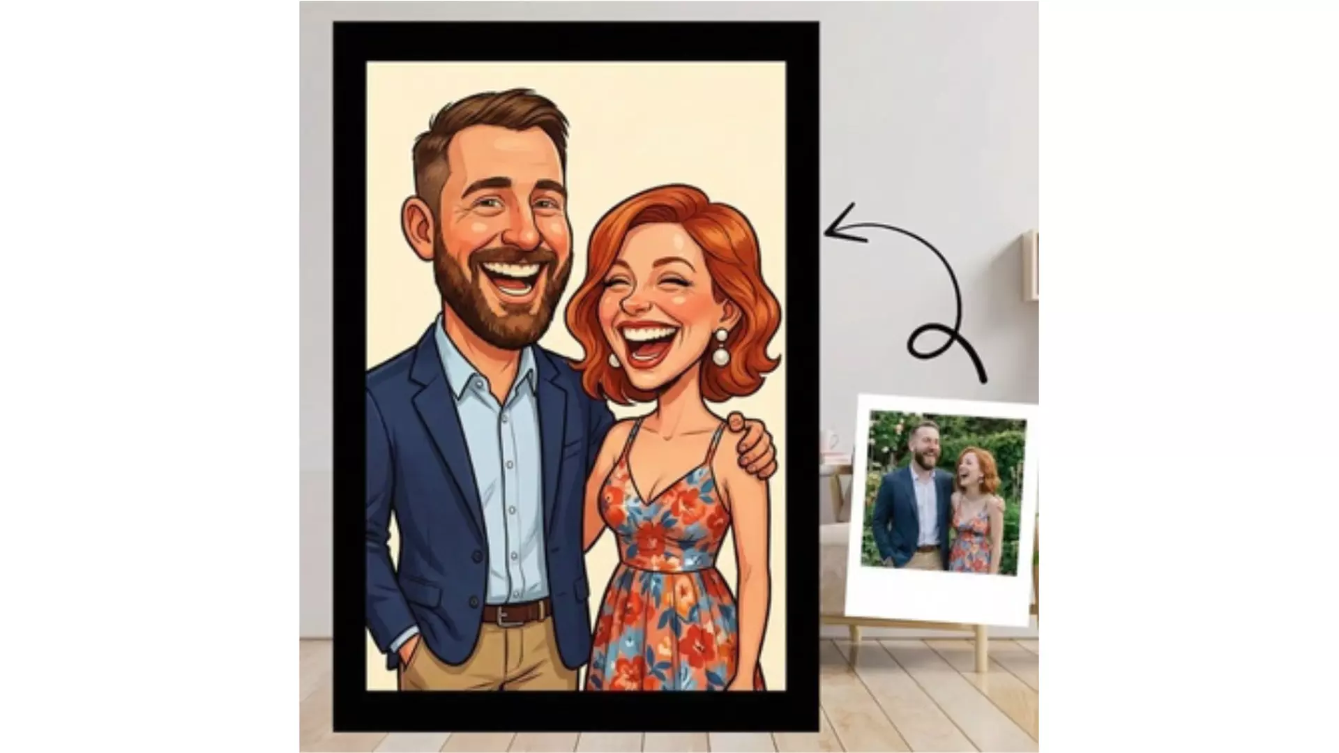 Custom Hand-Drawn Funny Couple Caricatures (Up to 90% Off)
