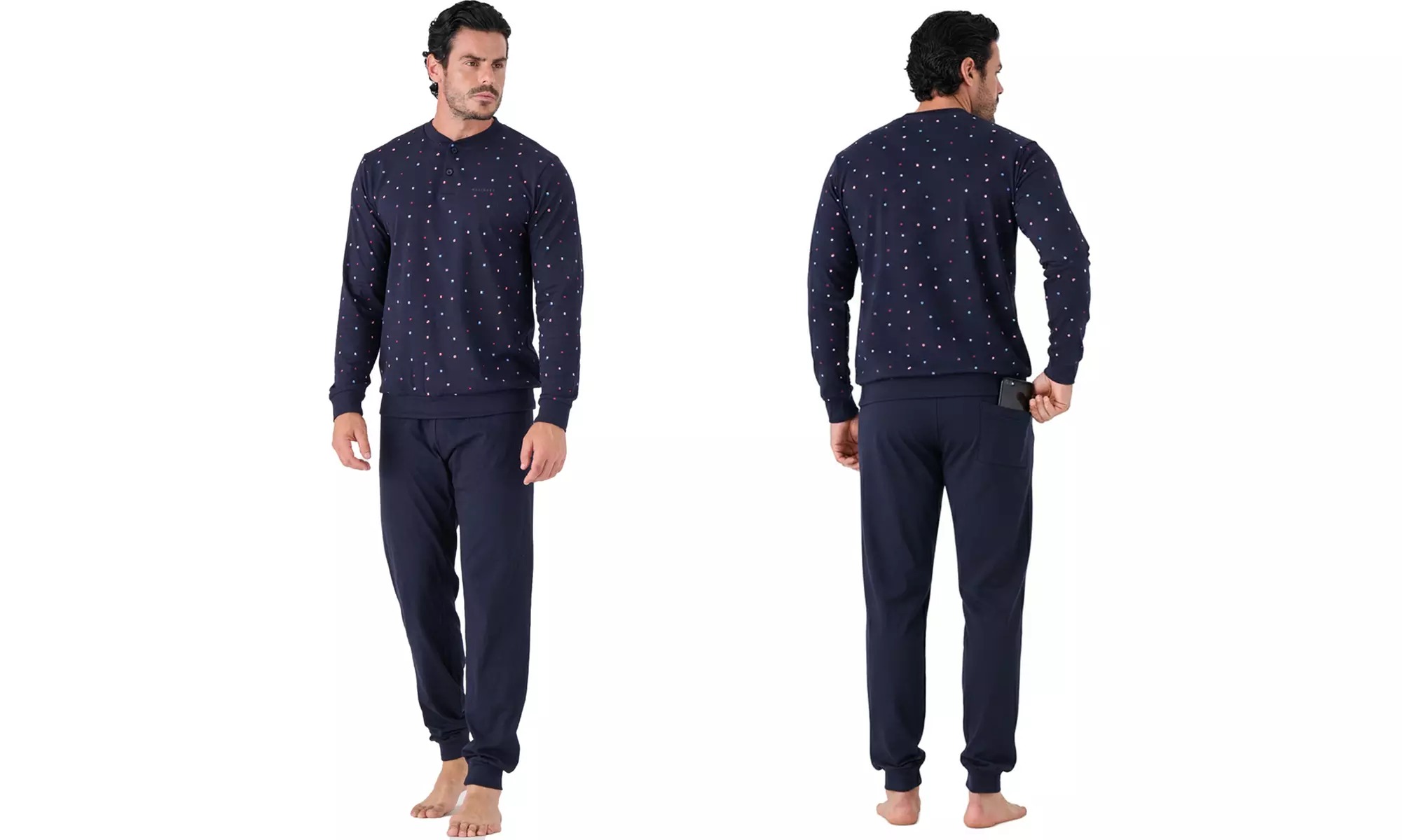 Navigare Herren-Pyjama aus Baumwolle