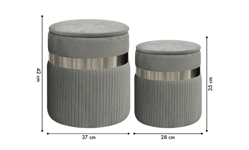 Image 8: Poufs en velours de luxe avec espace de rangement