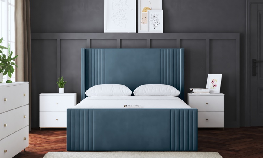 Image 19: DS Living Elara Winged Panel Bed With Ottoman Gas Lift