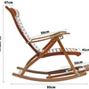Image 6: Ergonomic Foldable Bamboo Recliner Chair with Retractable Footrest