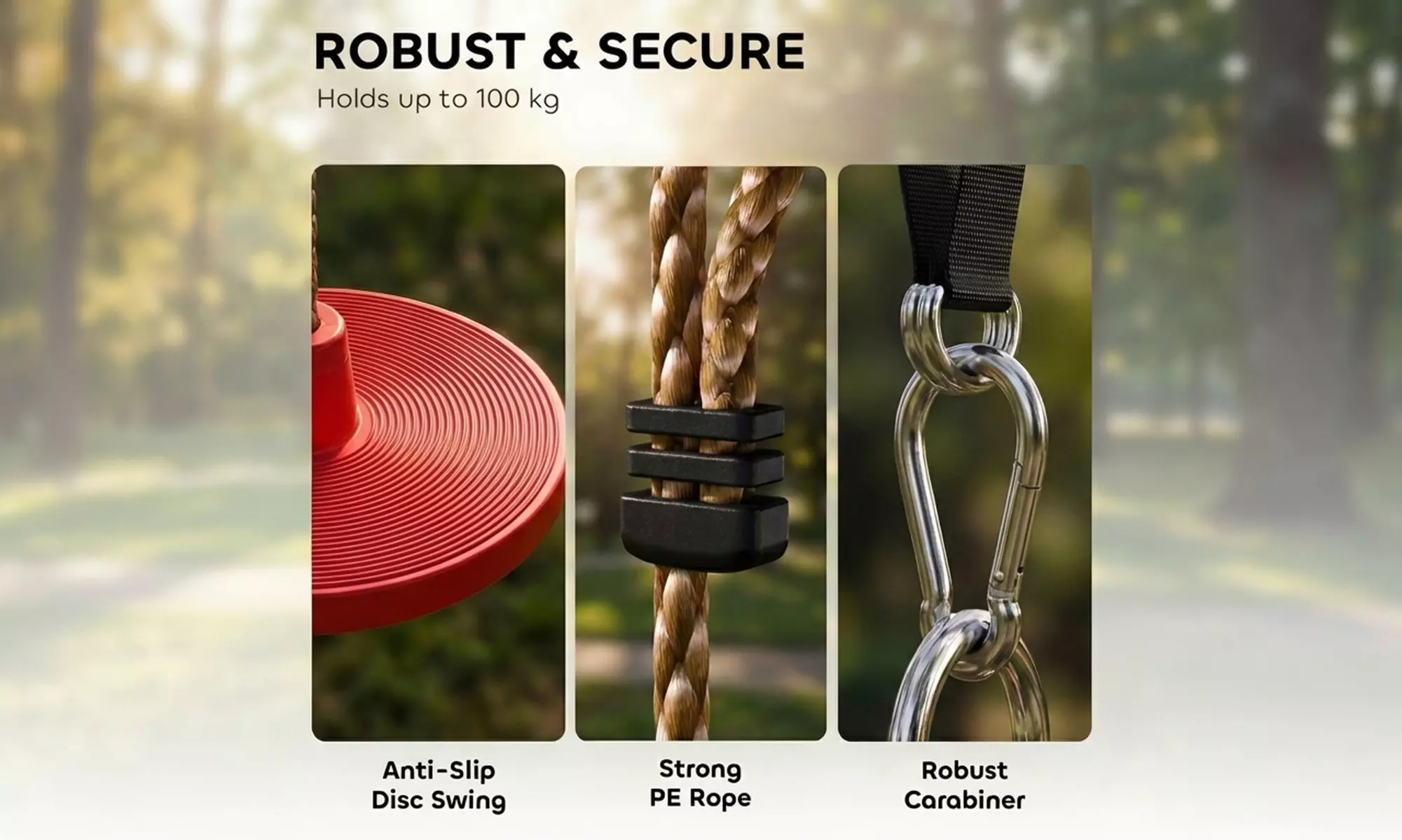 Aiyaplay Kids Tree Swing and Climbing Rope Kit with Disc Swing