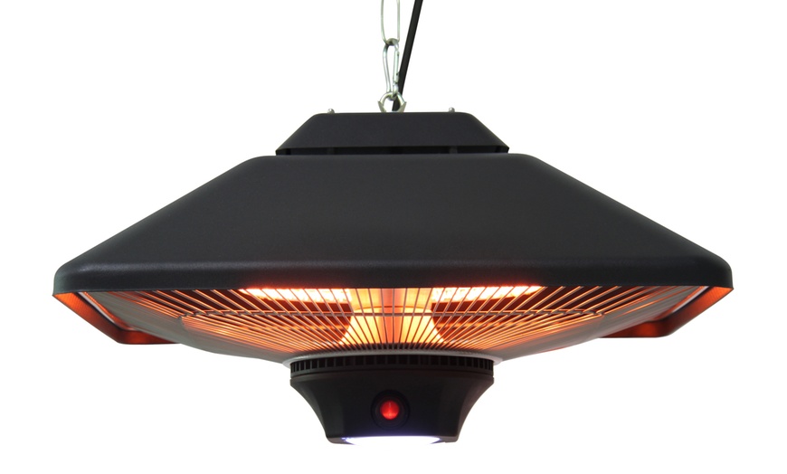 Image 6: Outsunny Hanging Halogen Heater; 2000W, 43cm, with LED light