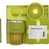 Image 1: Green Bliss Summer Fan, Water Bottle and Towel Gift Set