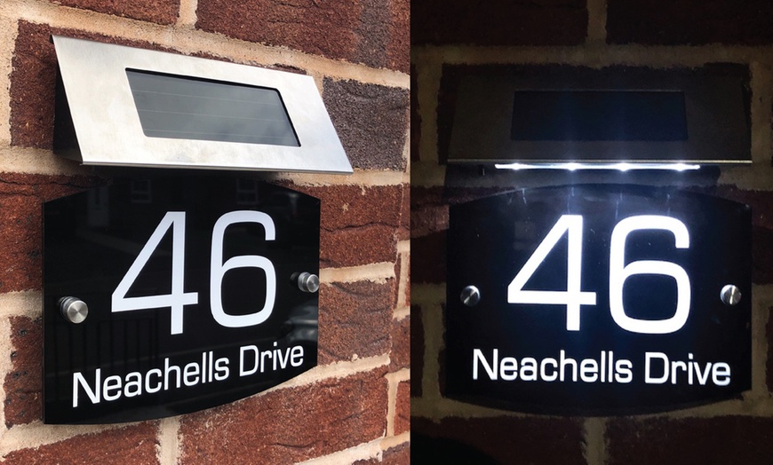 Image 2: Personalised Acrylic Door Sign - Rectangle and More with Solar Light