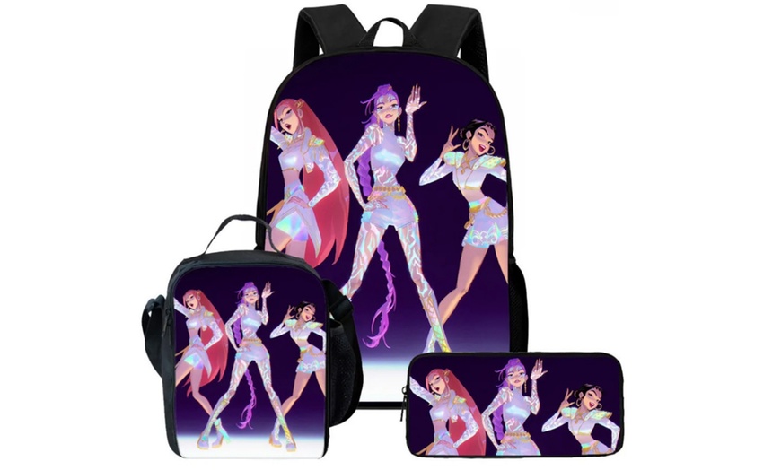 Image 4: KPop Demon Hunters Inspired Backpack Set 
