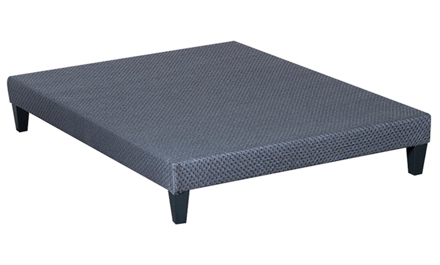 Image 3: Sommier tapissier en tissu gris, lattes extra larges