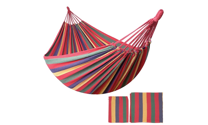 Image 4: Hamac de jardin en toile de coton robuste