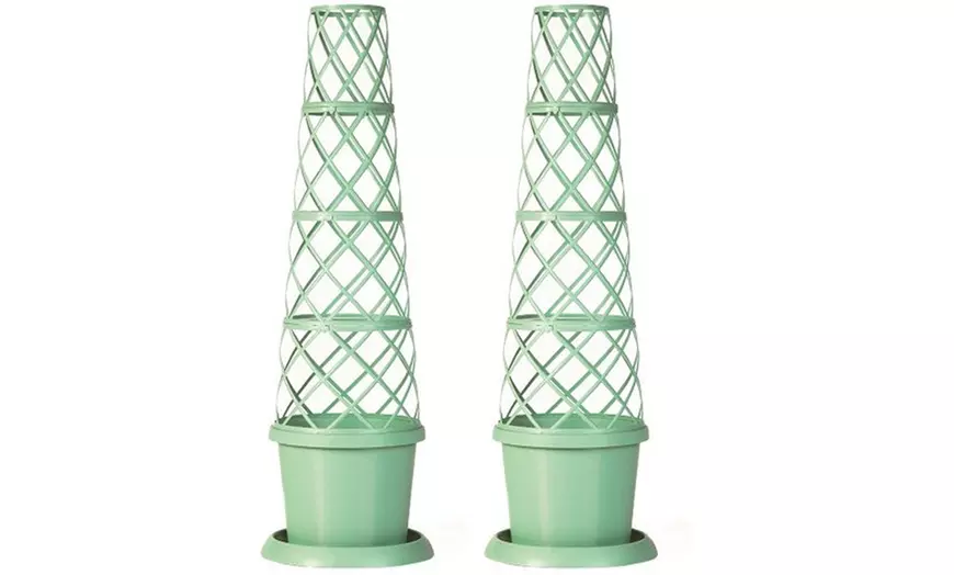 Image 9: Up to Five Lattice-Design Tower Pots