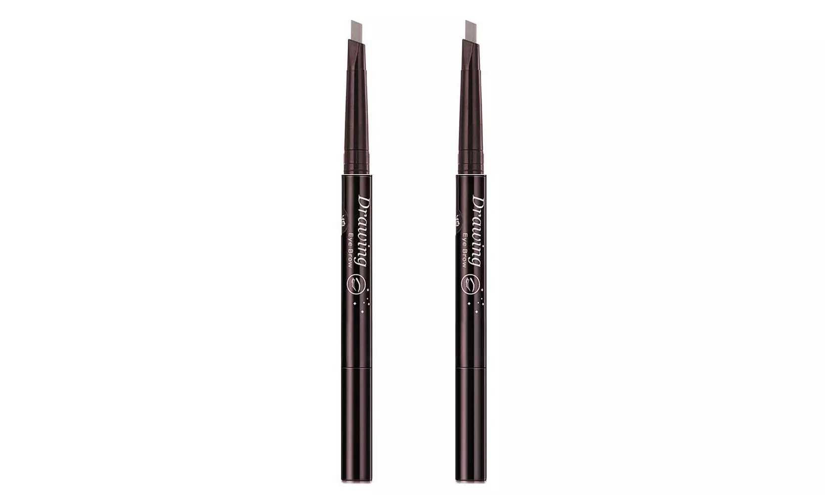 2 Pack Eyebrow Pencil Retractable Slant Tip with Brush Double-end Waterproof