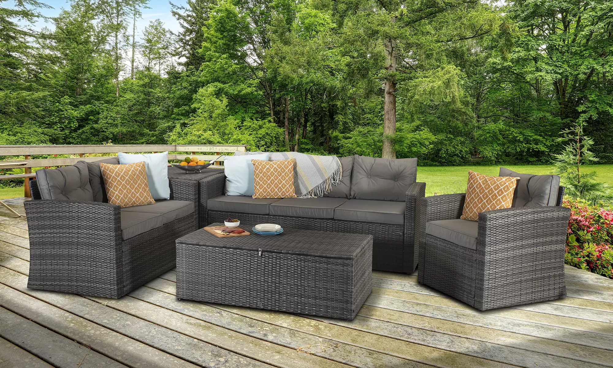 Signature Weave Houston Outdoor Sofa Set with Coffee Table