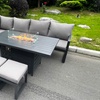Image 1: Aluminum Gas Fire Pit Sofa Dining Set 