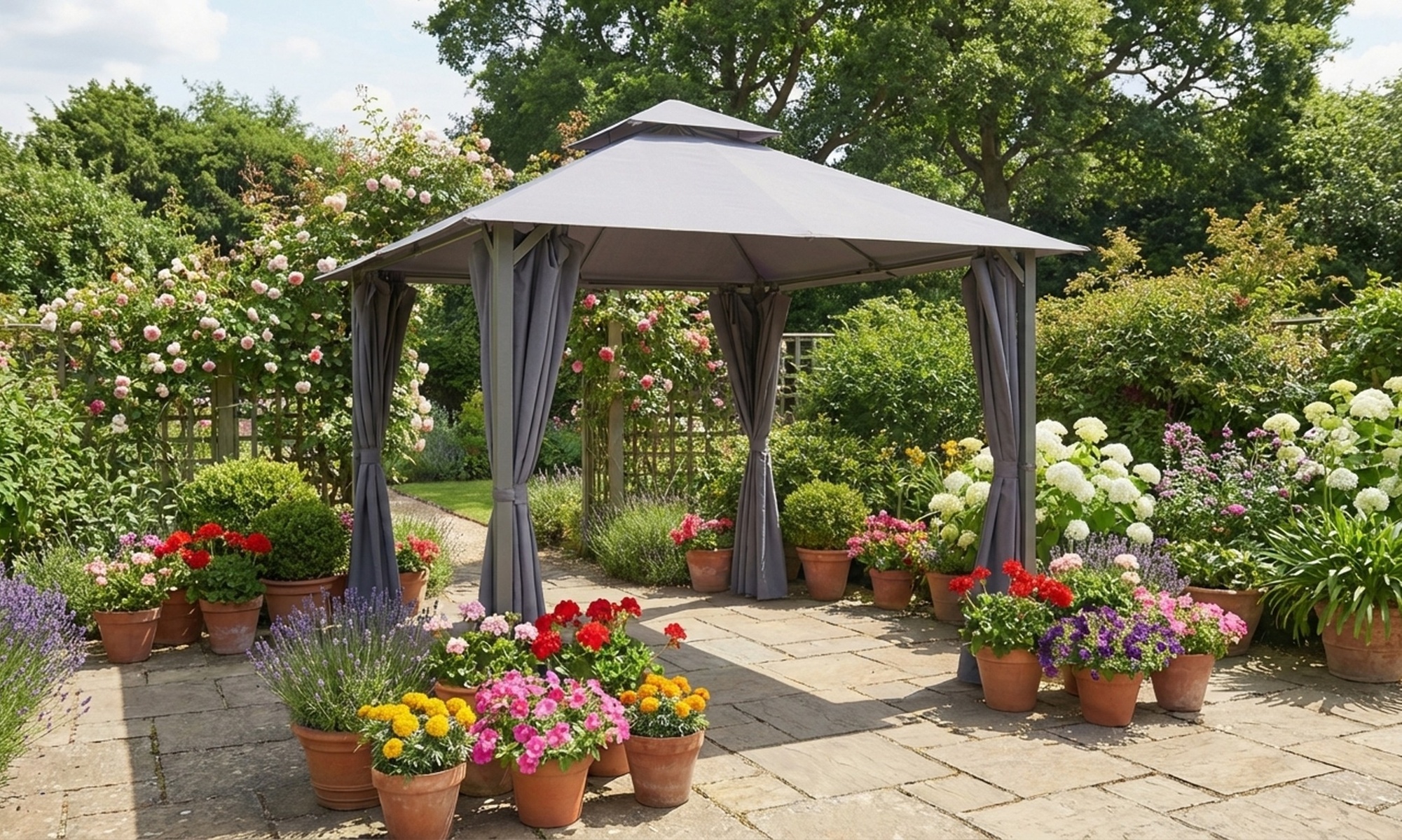 Gazebo con tende laterali o copertura, con spedizione gratuita