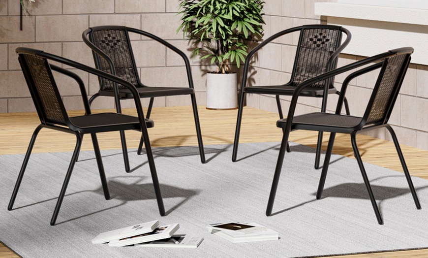 Image 18: Garden Rippled Tempered Glass Table Set