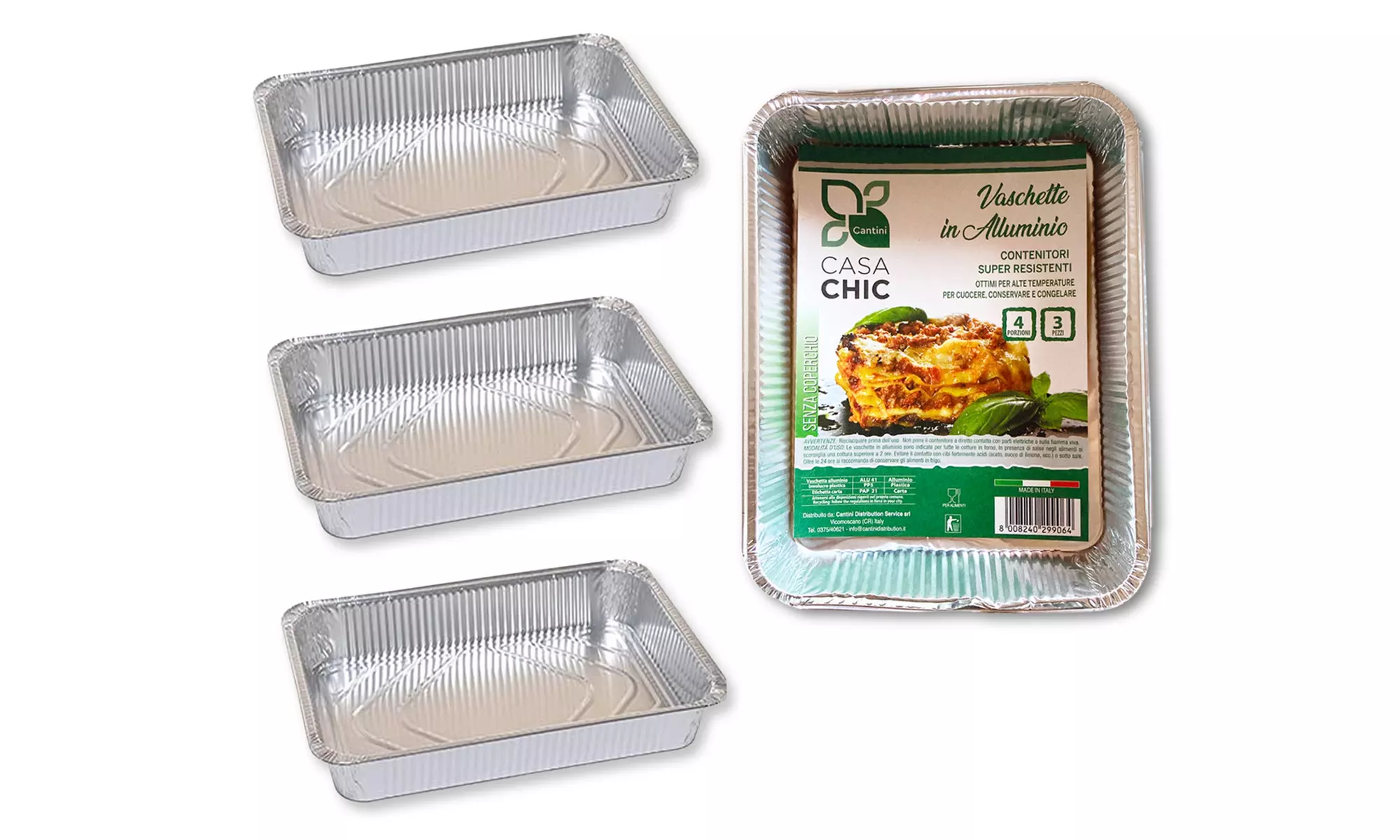 Fino a 192 contenitori in alluminio per alimenti