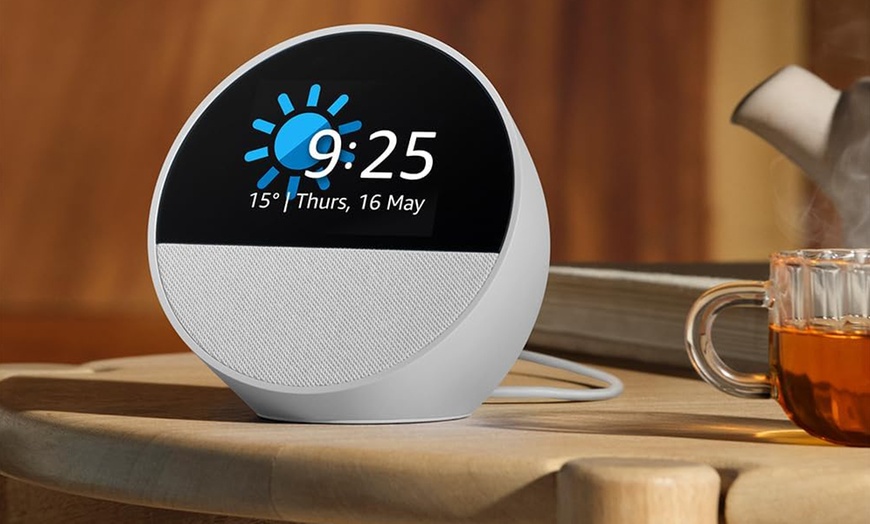 Image 7: New Amazon Echo Spot (2024) Smart Clock - Customisable Display, Vibrant Sound, Alexa