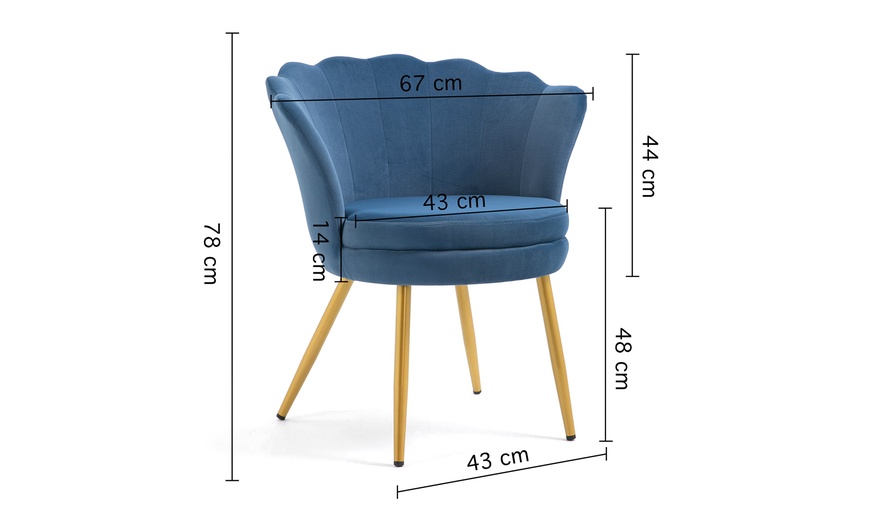 Image 13: Fauteuil coquillage en velours