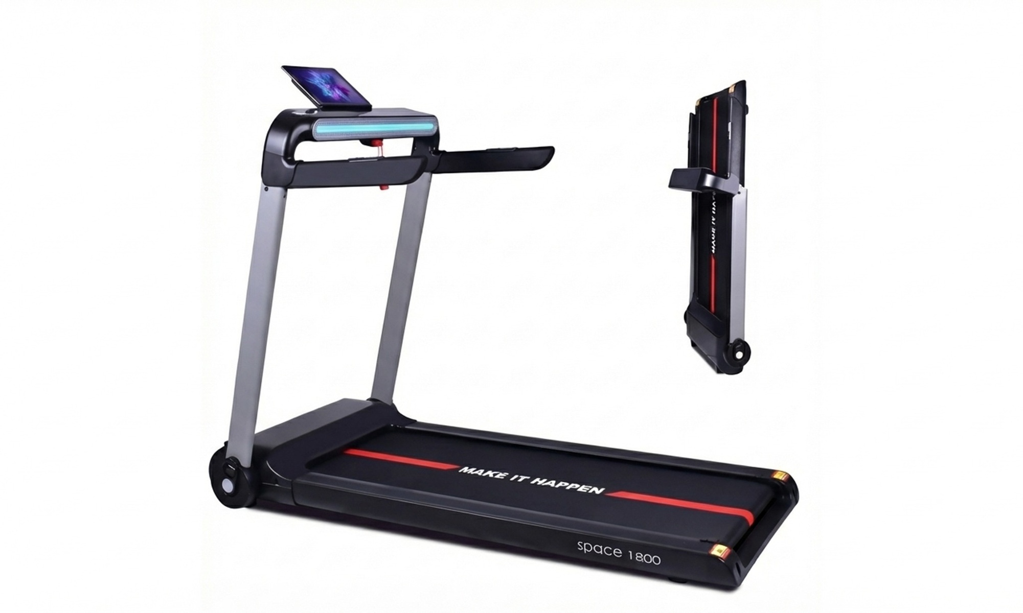 Tapis roulant ultrapiatto nero Space 1800