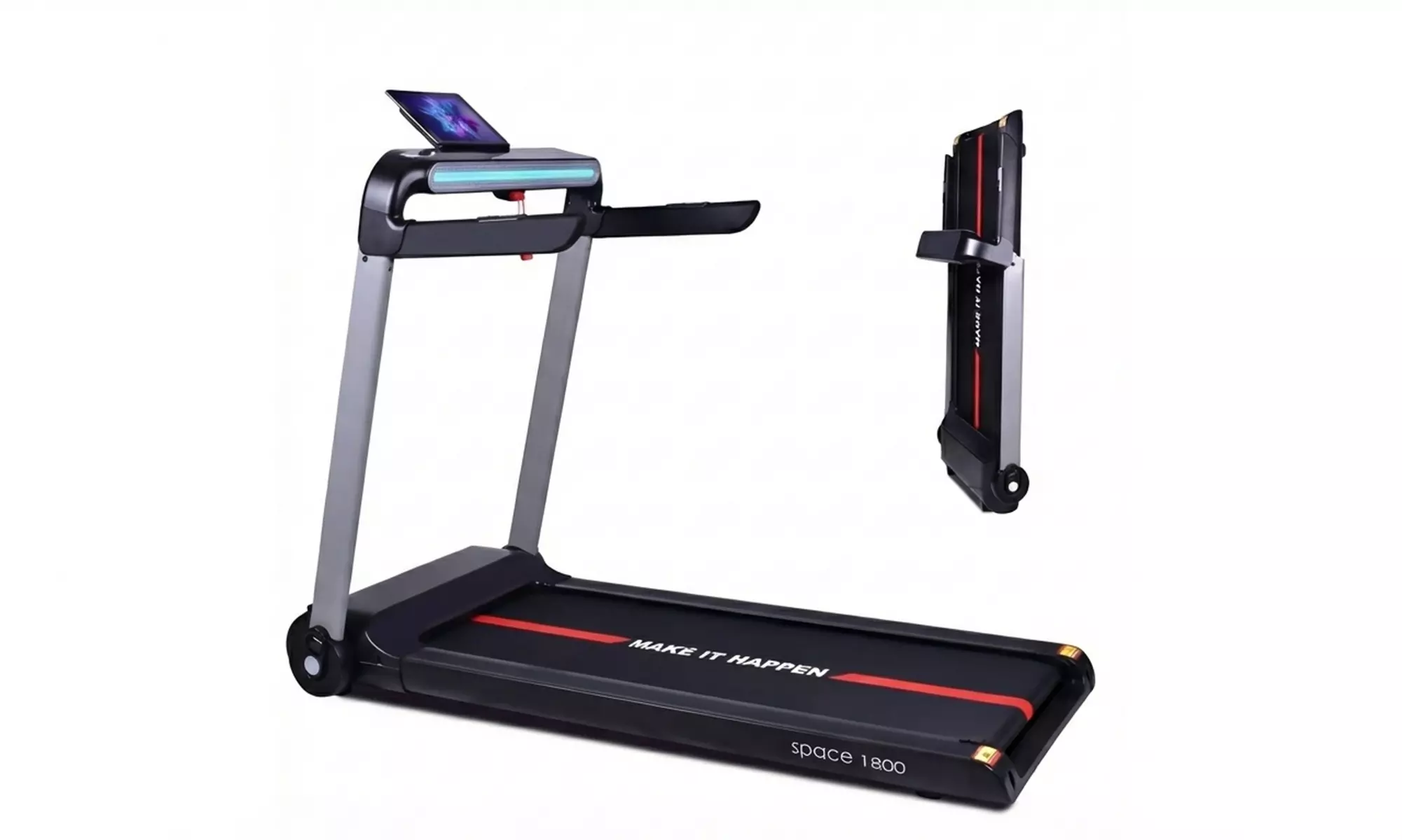 Tapis roulant ultrapiatto nero Space 1800