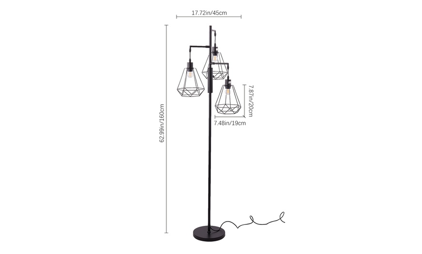 Image 6: Living And Home 3-Head Adjustable Iron Floor Lamp