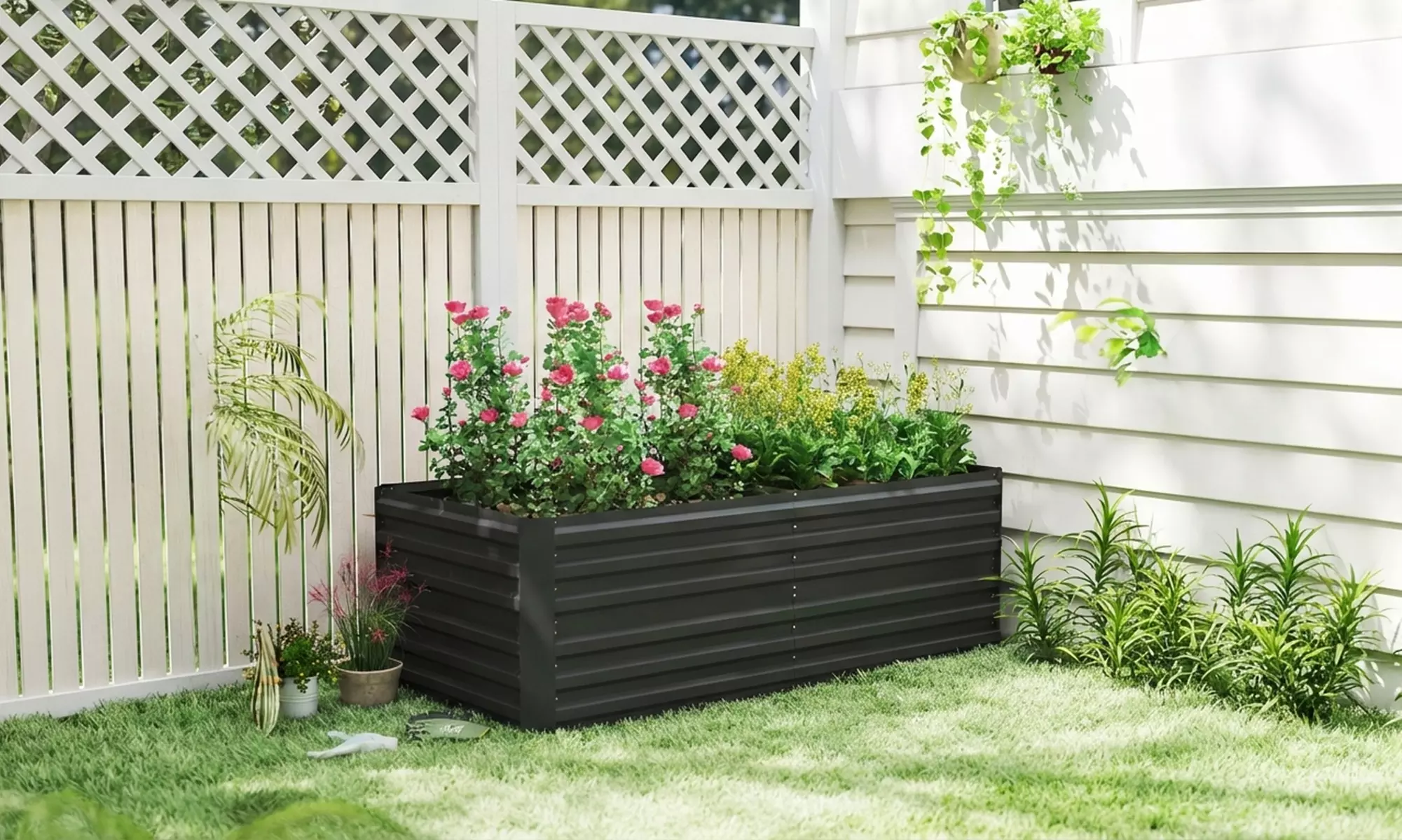 Galvanised Steel Raised Garden Planter Bed