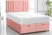 Plush Velvet Ottoman Gas Lift Bed with Memory Spring Mattress And Panel Headboard - Second Medium