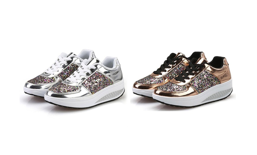 Image 11: Women's Glitter Sneakers