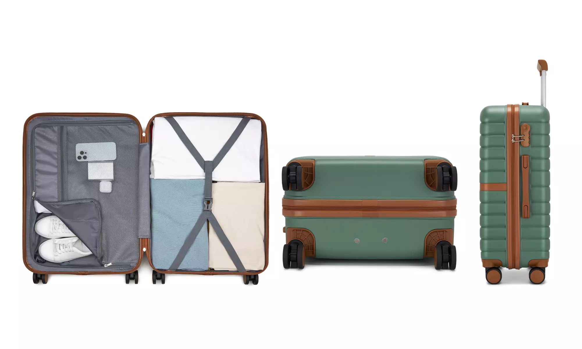 Valise ou set 3 valises en ABS et PC avec design rayé Kono