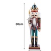 Image 7: Living And Home Wooden Nutcracker Soldier Figurine Christmas Ornament