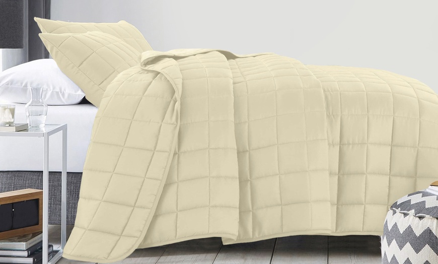Image 4: Royal Comfort Coverlet Set - Queen - Beige-10003818