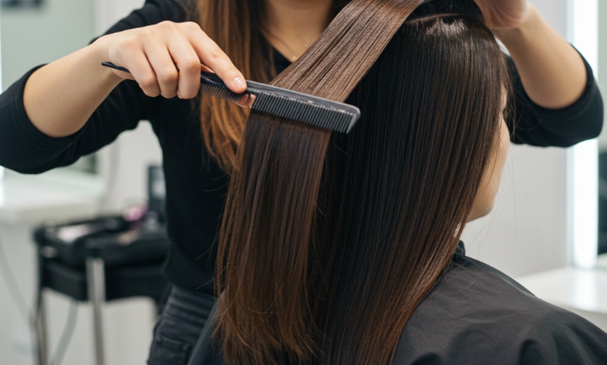Image 1: Up to 55% Off Keratin or Japanese Straightening

