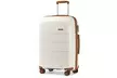 KONO One or Three Piece Classic Cream and Brown Hard Shell Suitcases with TSA Lock - Image 6