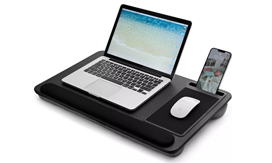 Image 1: Portable Laptop Lap Desk Tray