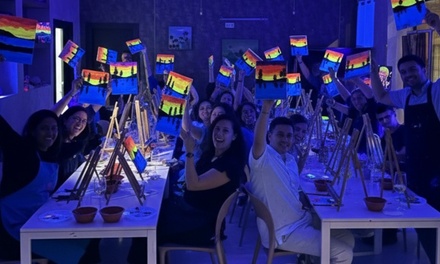 Para 2 personas: experiencia creativa de taller de pintura Neon con vino ilimitado - El taller de Frida Málaga