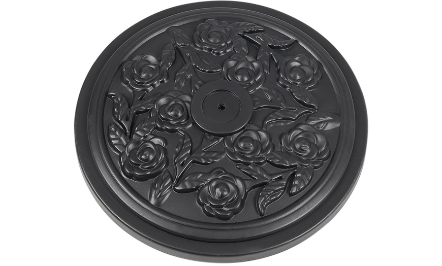 Image 8: Large 3m Black Rotating Outdoor Parasol with Multiple Base Styles
