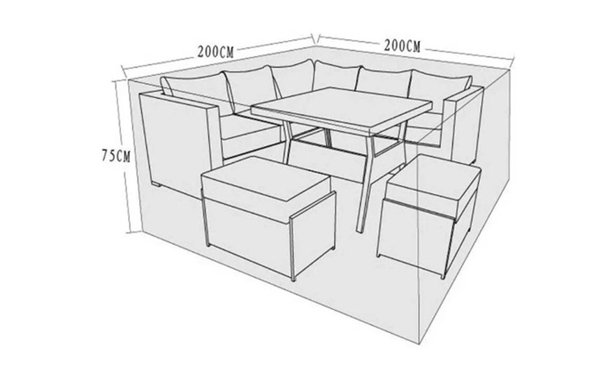 Image 6: Boston Rattan-Effect Corner Sofa Set in Grey with optional Cover 