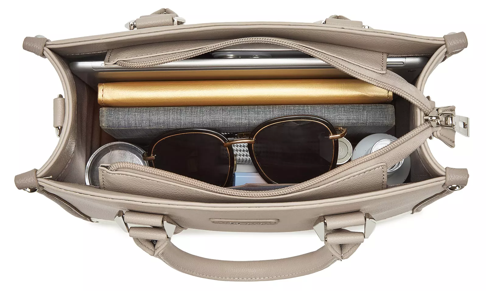 Miss Lulu PU Leather Graceful Spacious Tote Bag with Woven Trim Strap