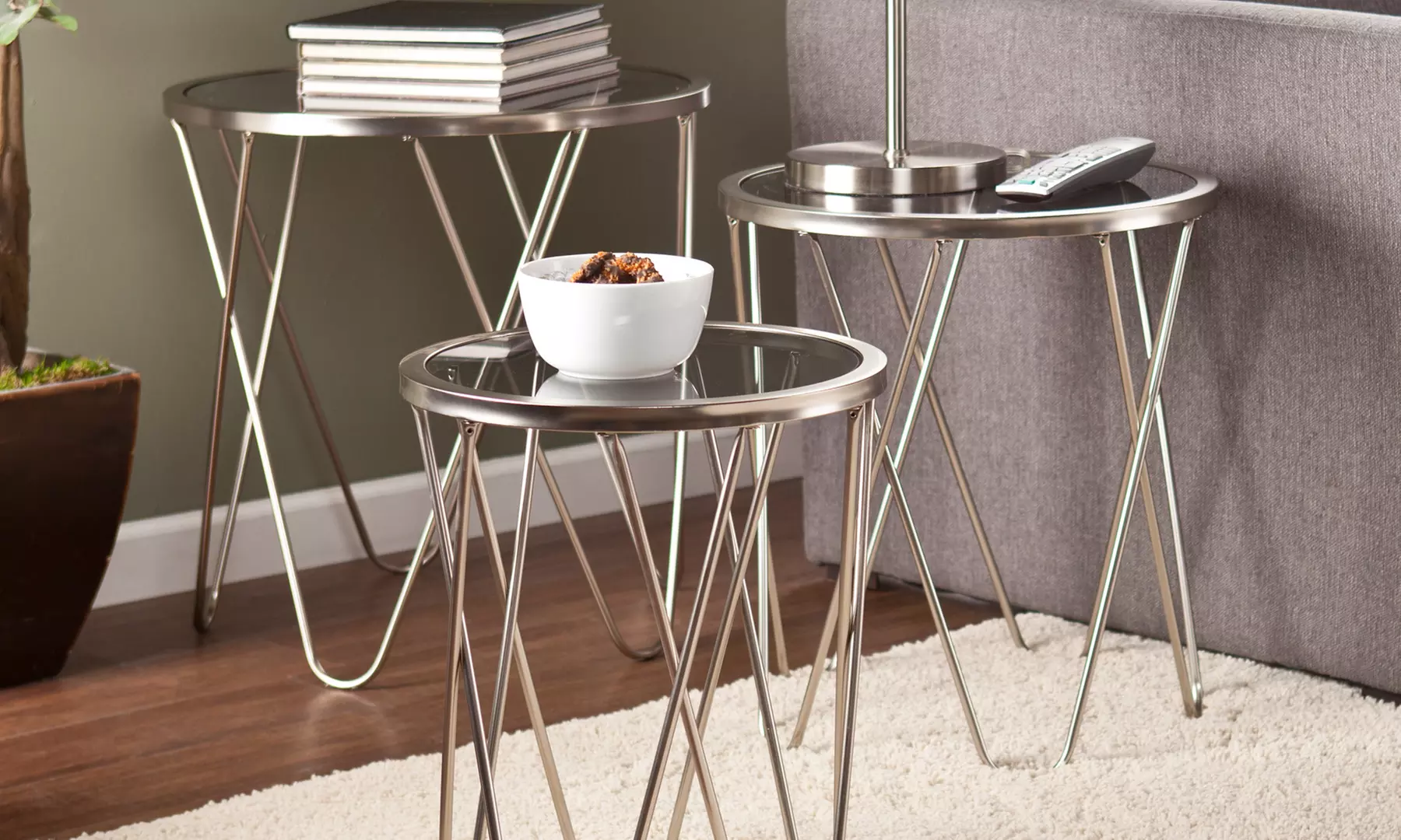 Closeout: Metal Nesting Table Set (3-Piece) - Primary Image