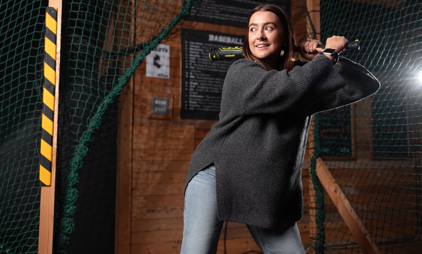 Image 2: Interactive Baseball Experience & 5-in-1 Games Access at 1st Base Bar