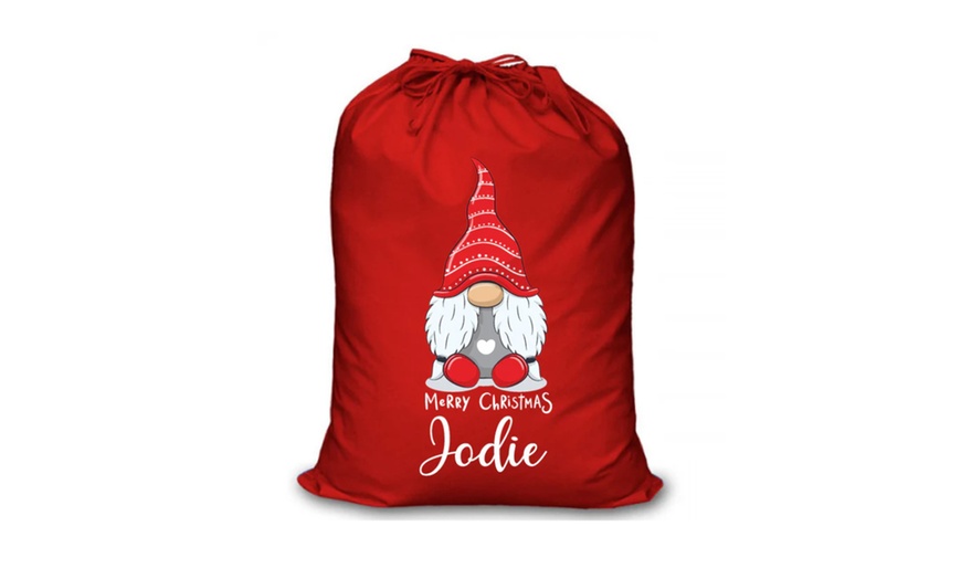 Image 2: Make Christmas magical with a Custom Red Santa Sack