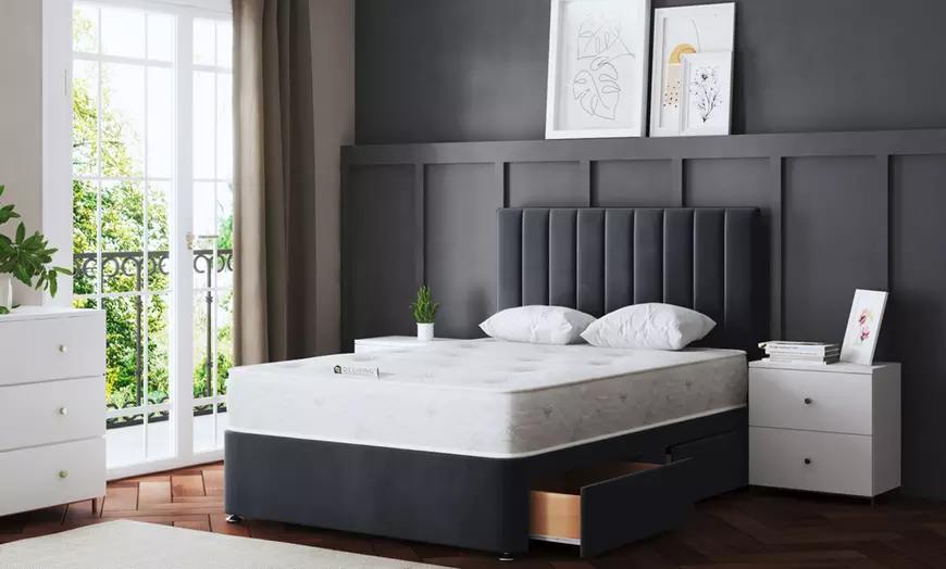 Image 10: Amelia Panel Divan Bed with Optional 2 or 4 Drawers