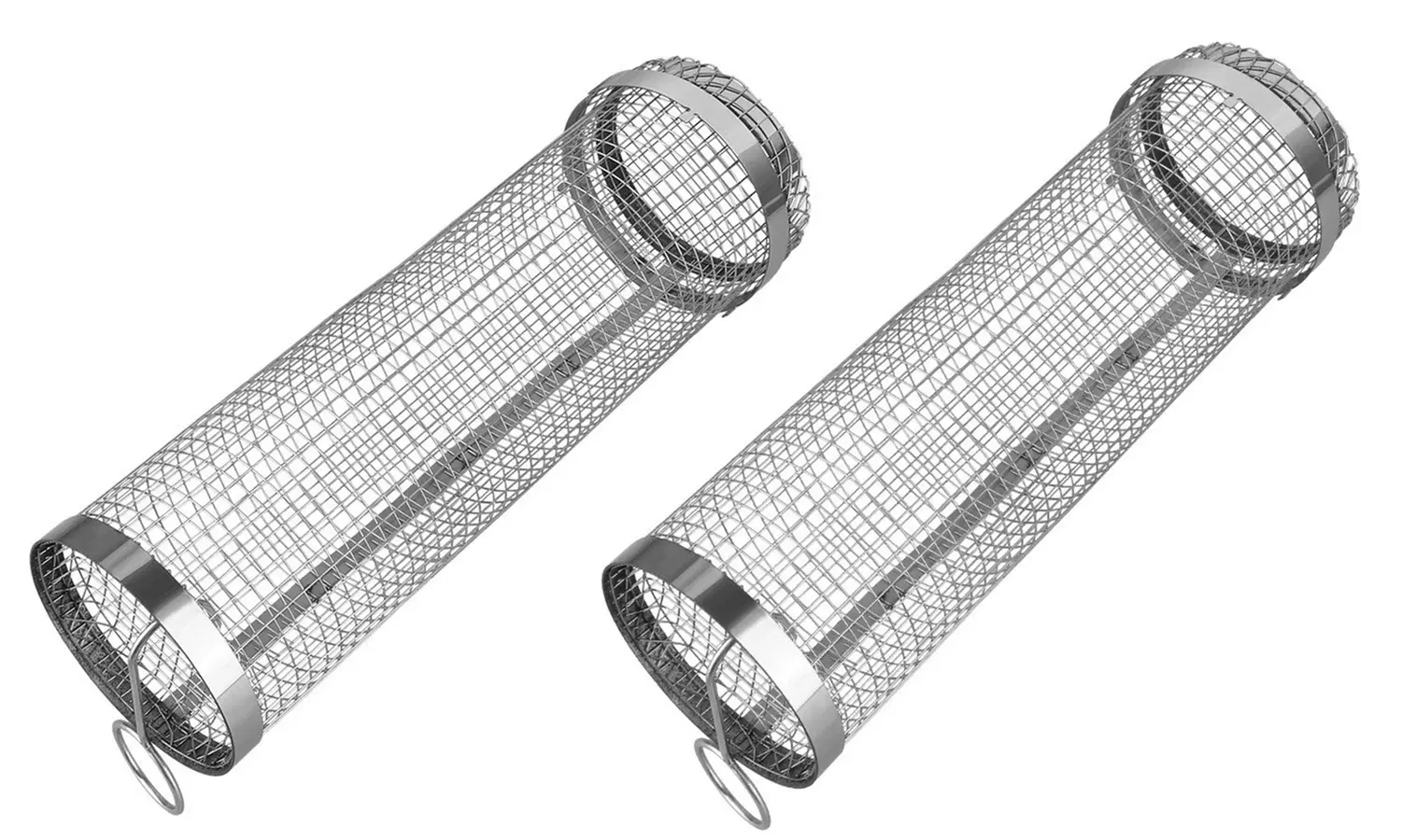 iMounTEK Two-Pack 360-Degree Rolling Stainless Steel Grill Basket