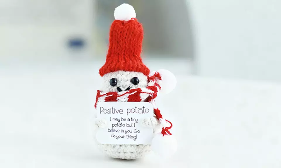 4er-Set gestrickte Aufmunterungs-Puppen mit Motivationskarte